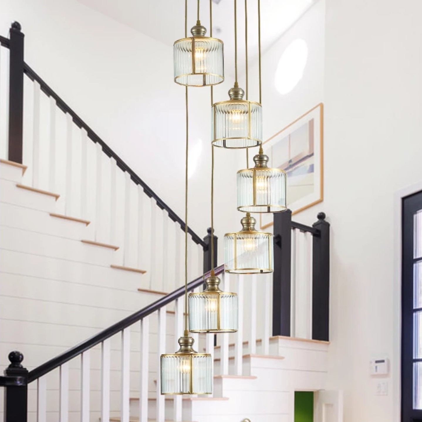 Chandelier Magic: Enchanting Staircase Lighting Ideas